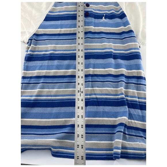 Vintage Air Jordan Shirt Mens Small Blue White Polo Golf Preppy Short Sleeve - Picture 5 of 8